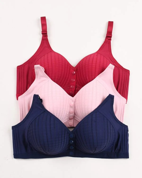 Pack Of 4 Ultra-Comfort Padded Button Bra for Women – Comfortable Daily Wear